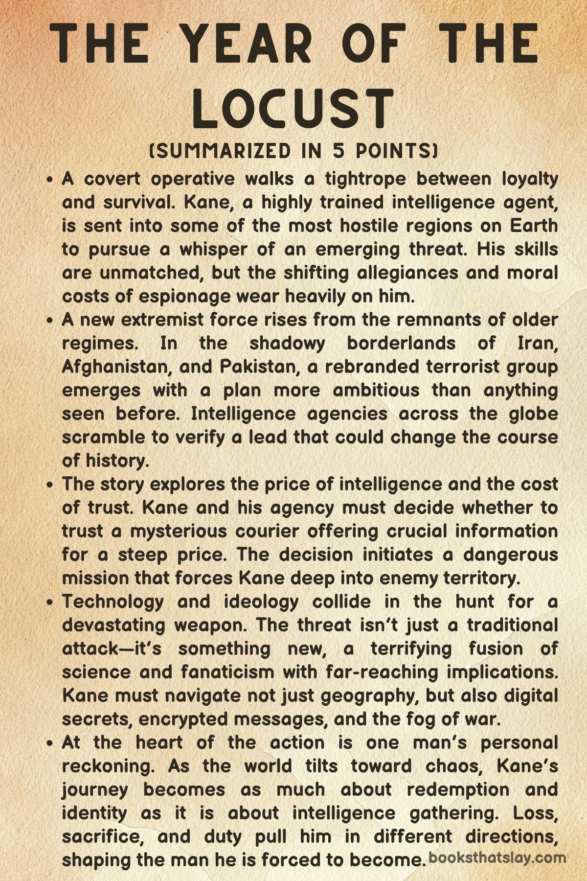 The Year of the Locust by Terry Hayes summary