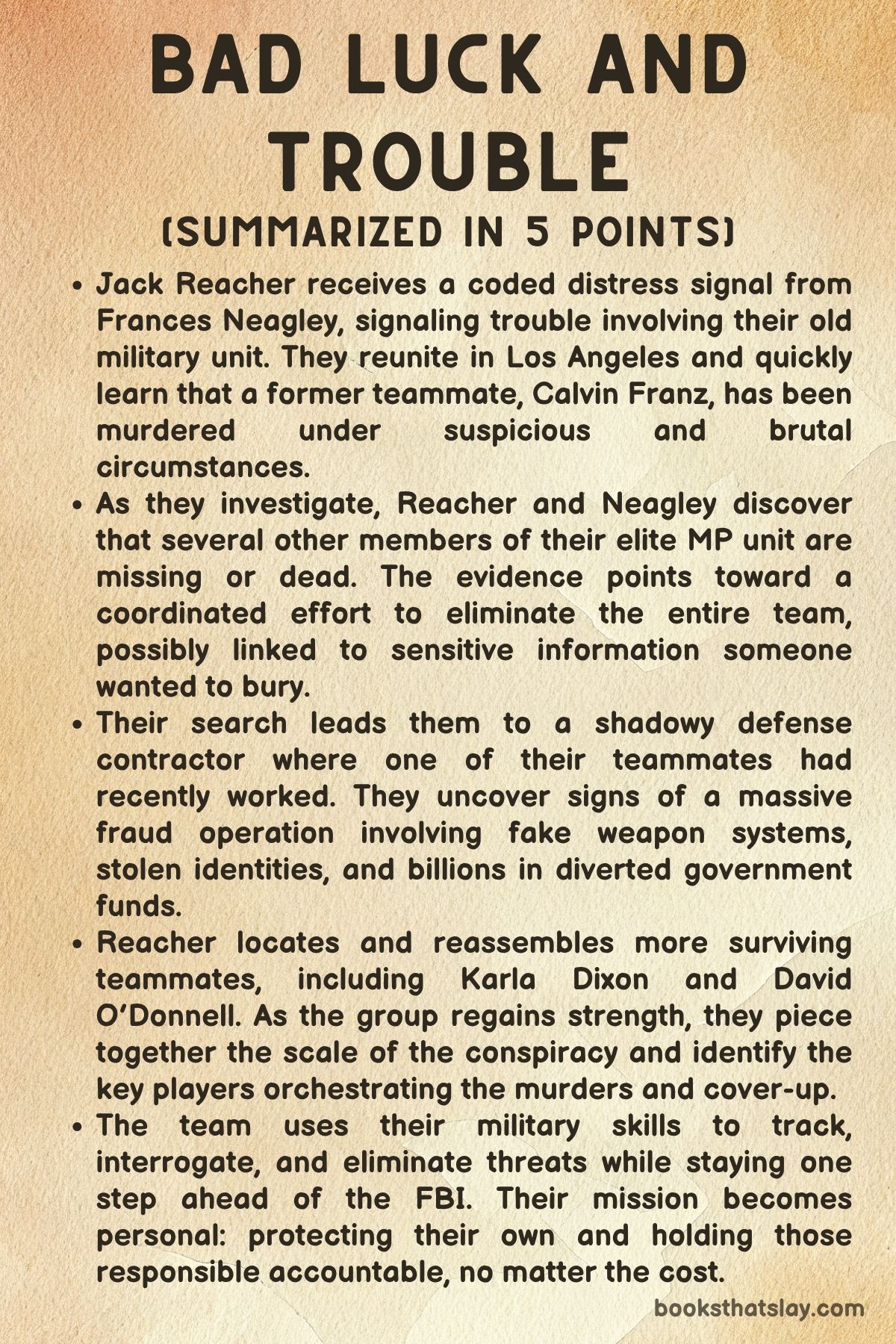 Bad Luck and Trouble by Lee Child summary