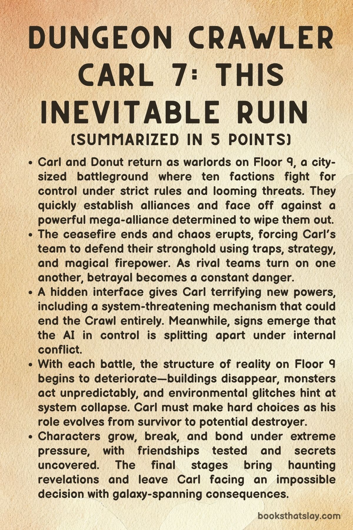 This Inevitable Ruin (Dungeon Crawler Carl #7) by Matt Dinniman Summary