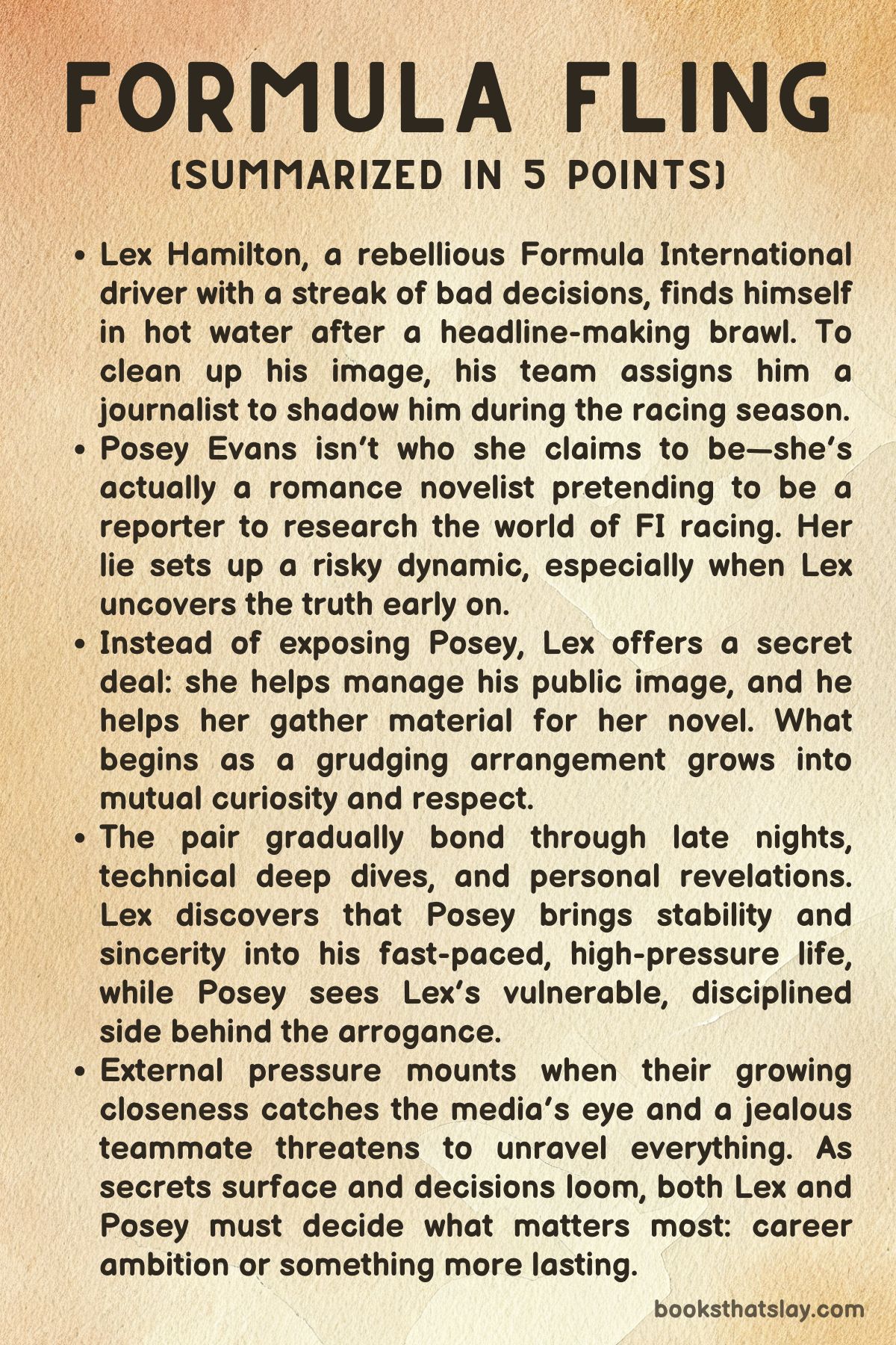 Formula Fling by Sawyer Bennett summary