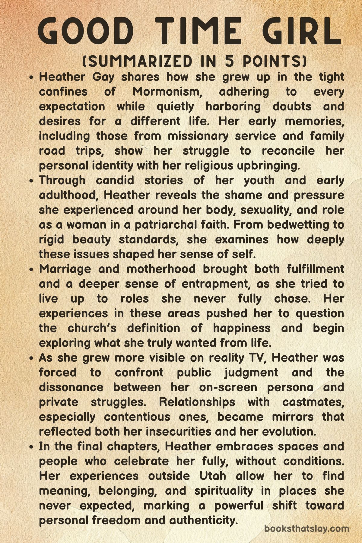 Good Time Girl by Heather Gay summary