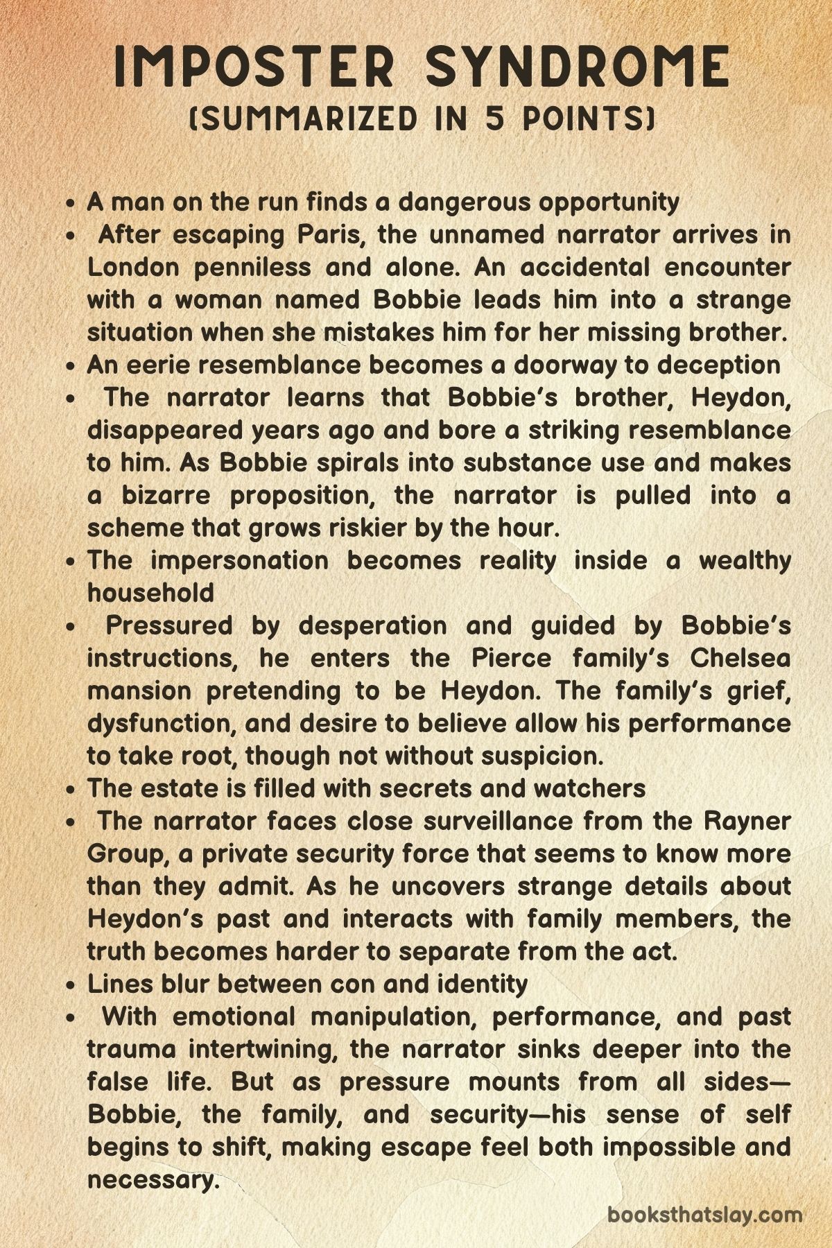 Imposter Syndrome by Joseph Knox summary
