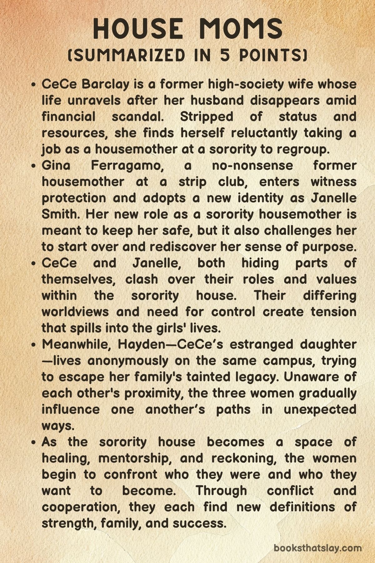 House Moms: A Novel by Jen Lancaster summary
