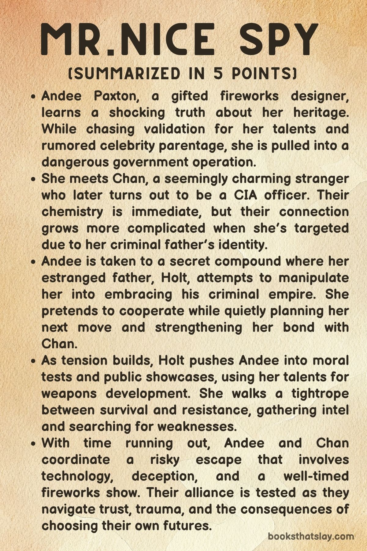 Mr. Nice Spy Summary, Characters and Themes