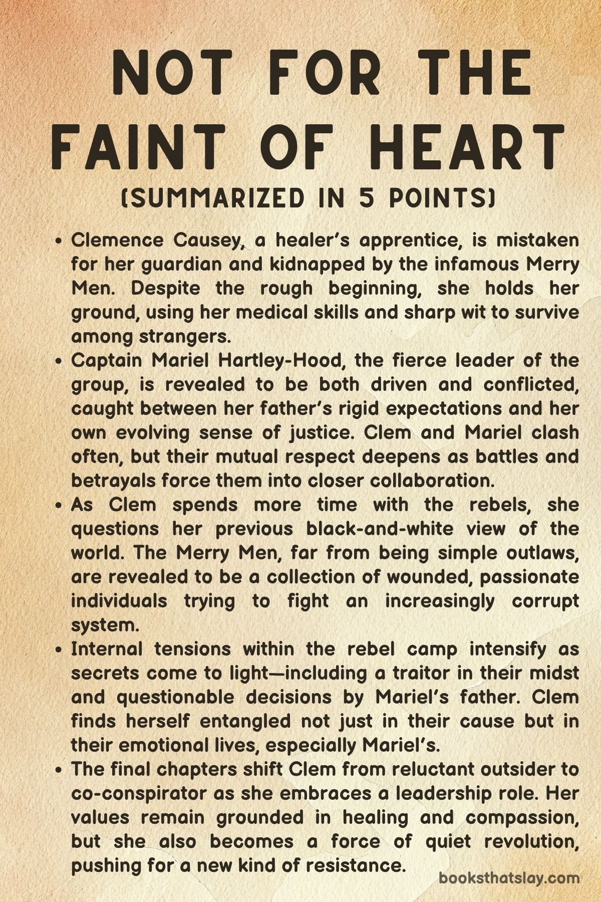 Not for the Faint of Heart Summary