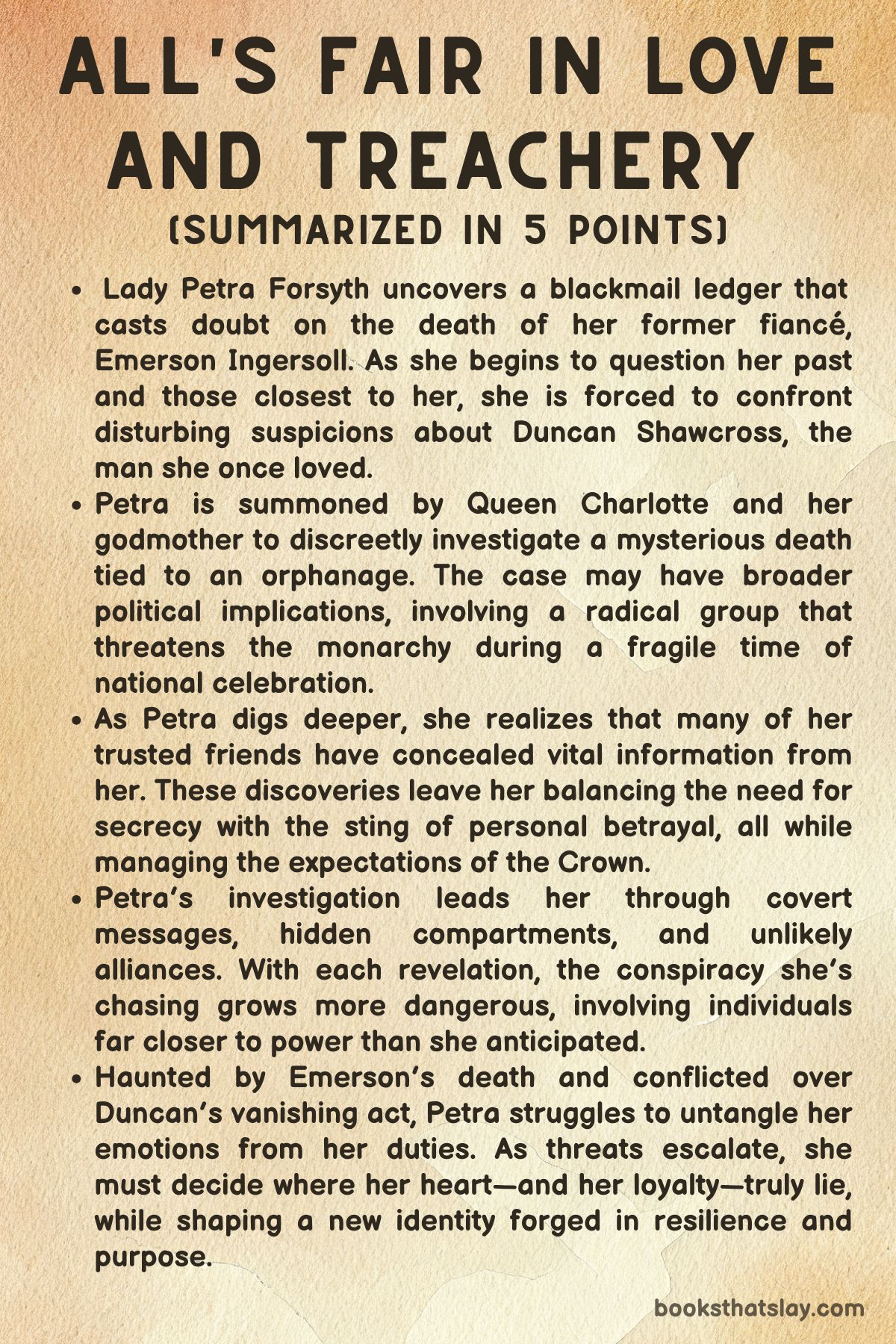 All’s Fair in Love and Treachery by Celeste Connaly Summary