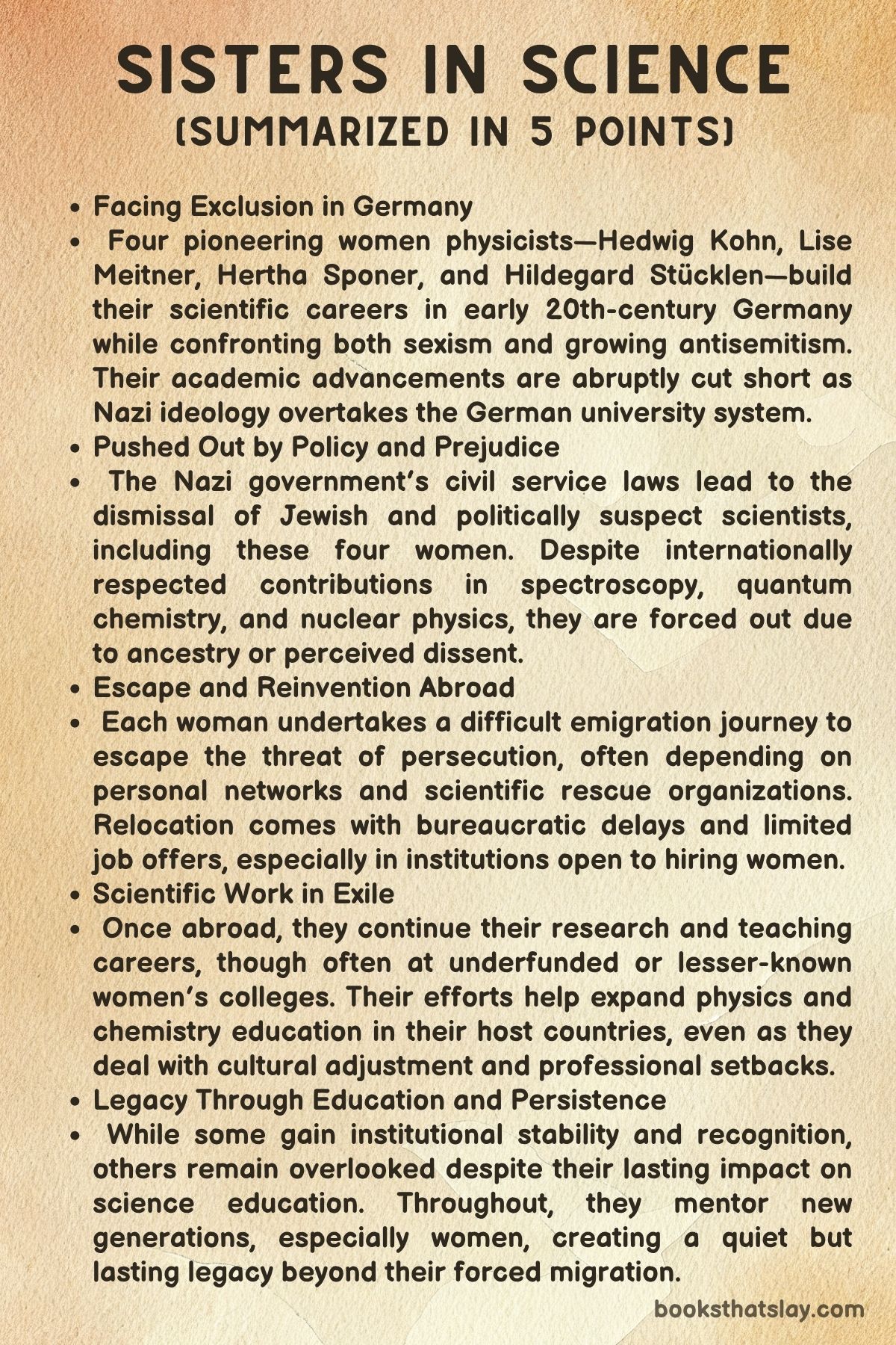 Sisters in Science by Olivia Campbell Summary