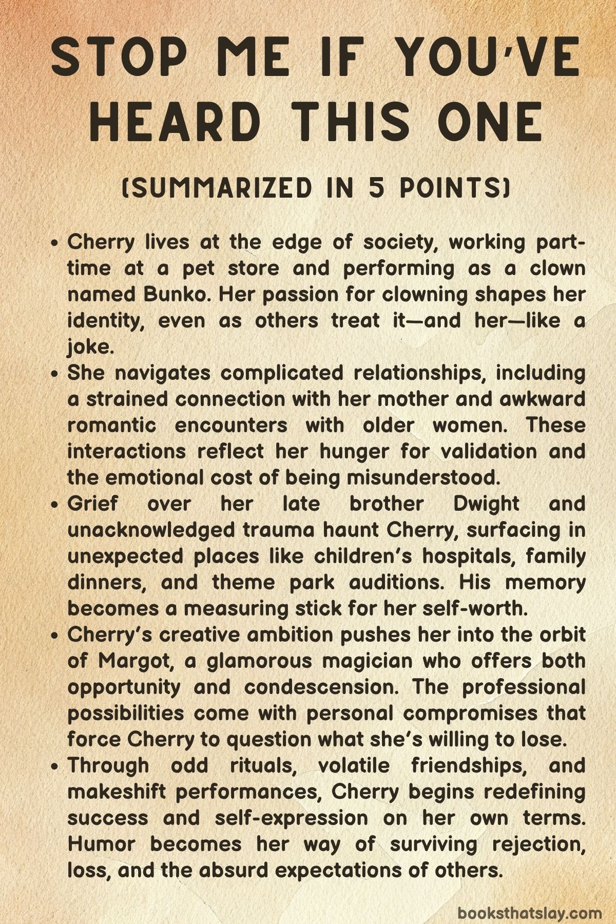 Stop Me If You’ve Heard This One Summary, Characters and Themes