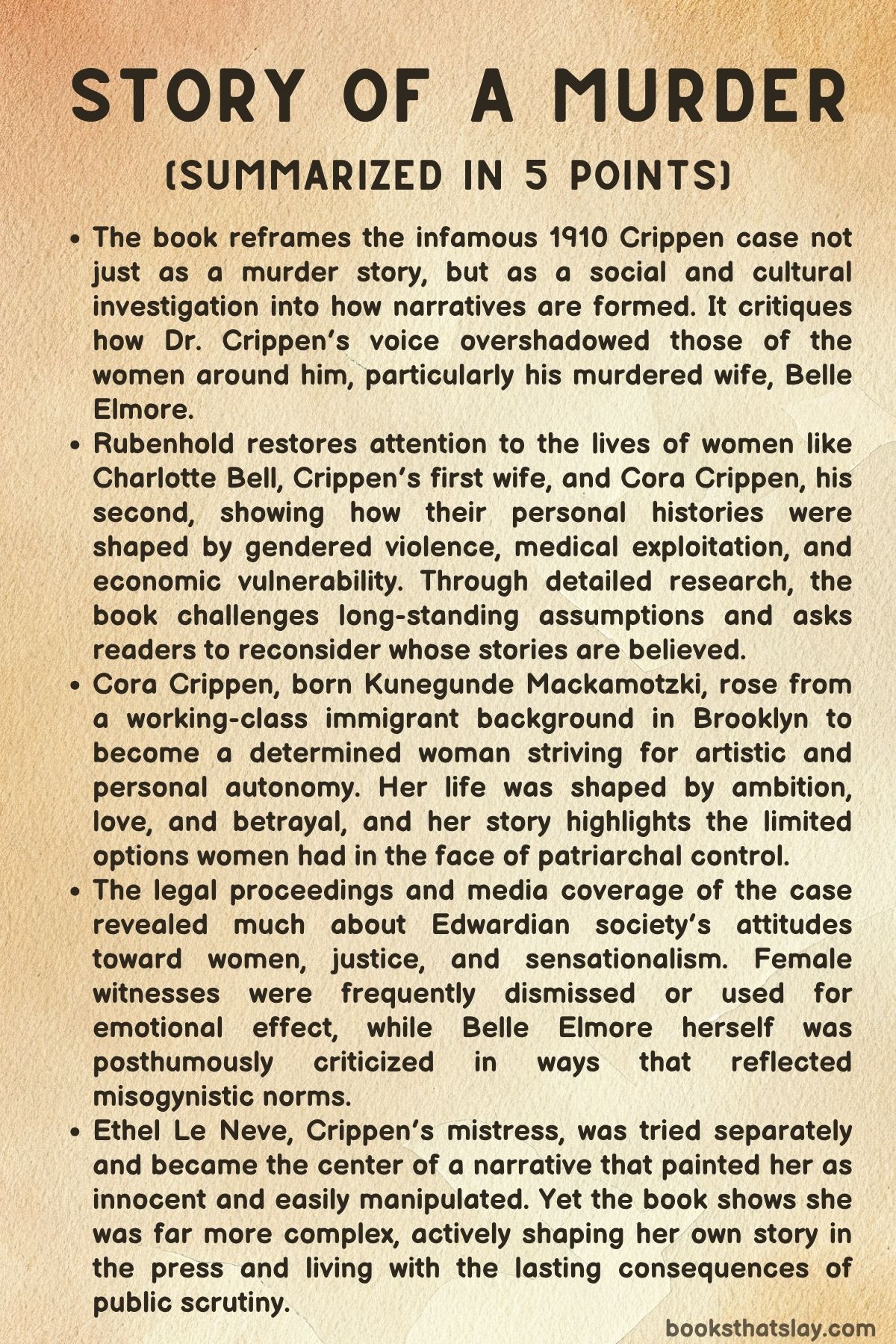 Story of a Murder Summary and Analysis