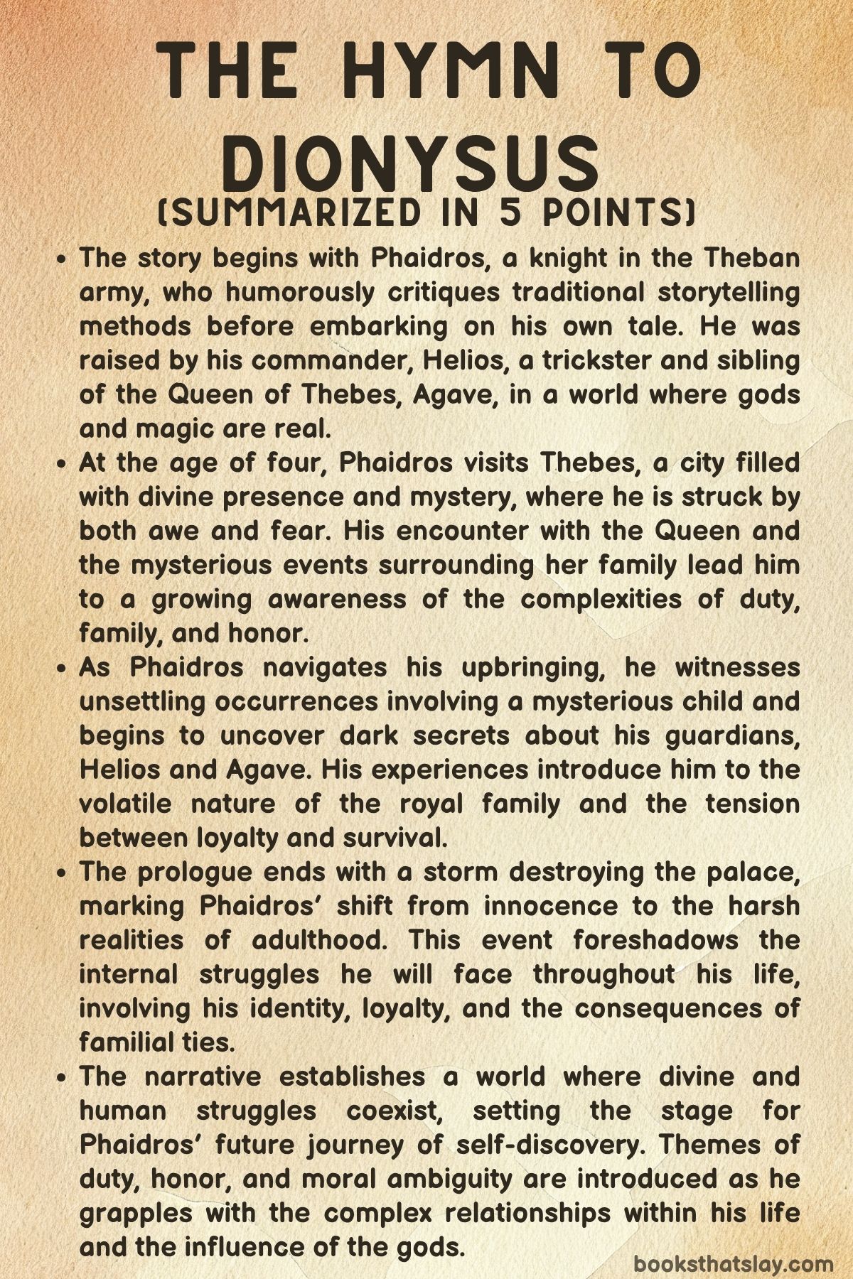 The Hymn to Dionysus Summary