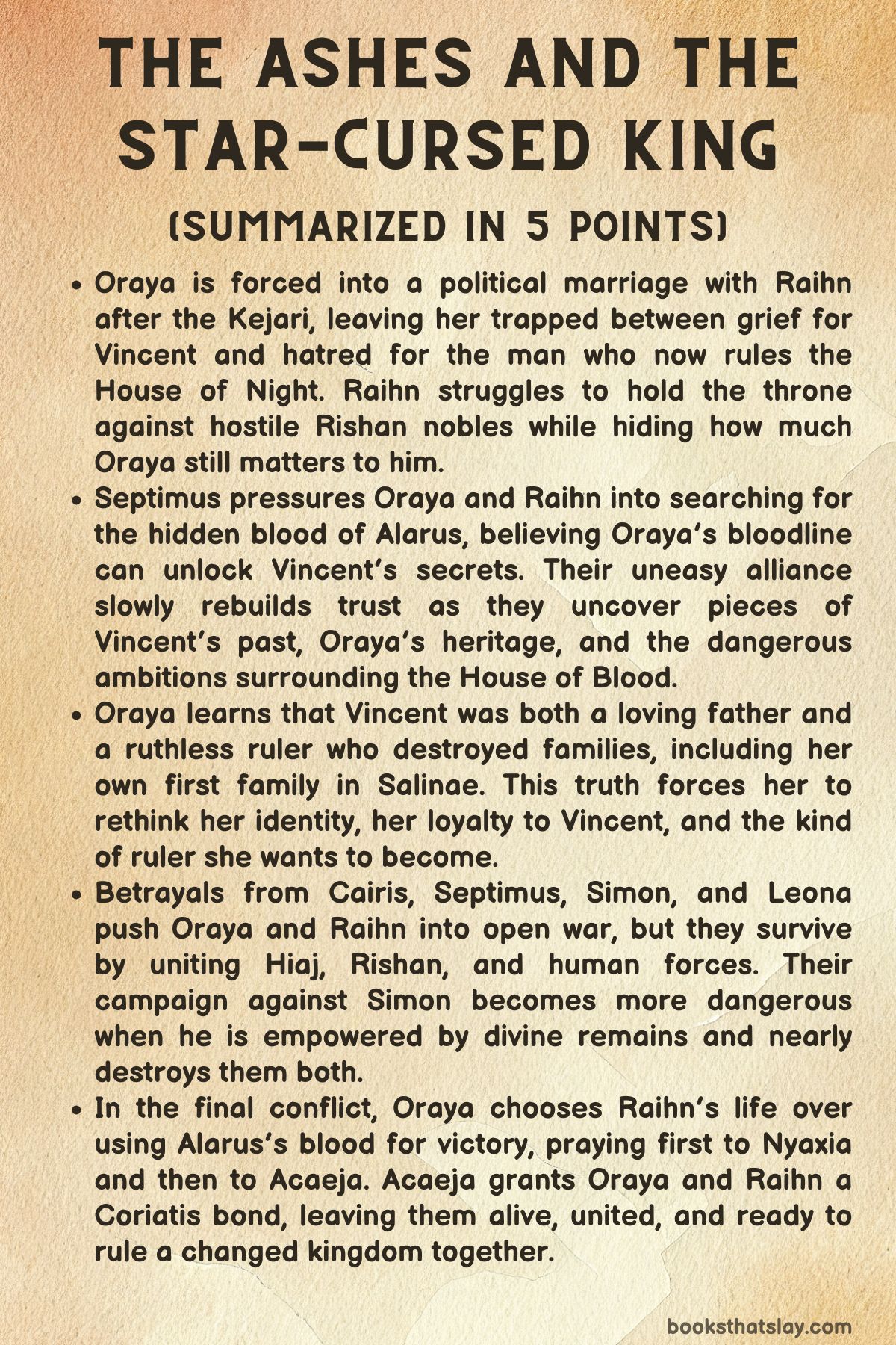 the ashes and the star-cursed king summary