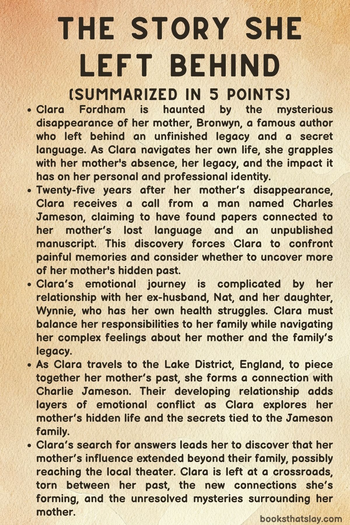 The Story She Left Behind Summary