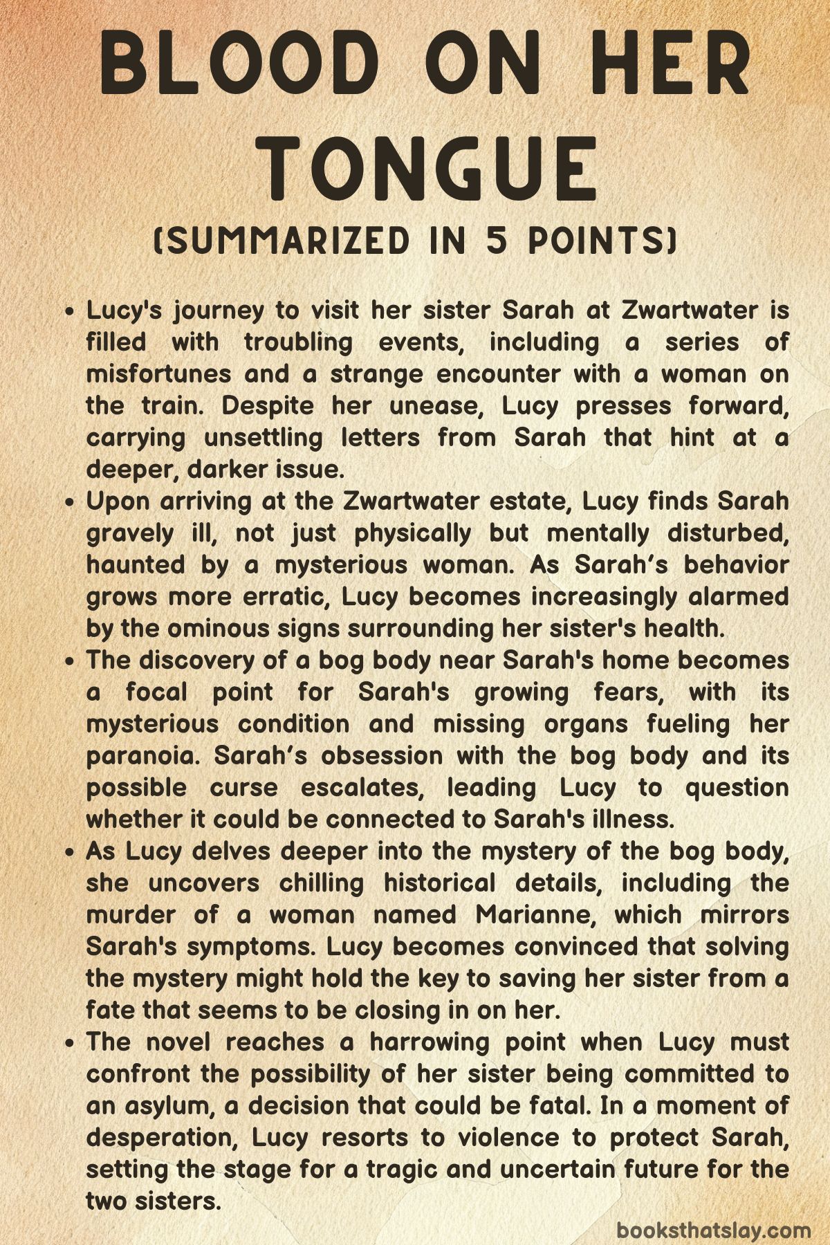 Blood on Her Tongue Summary, Characters and Themes
