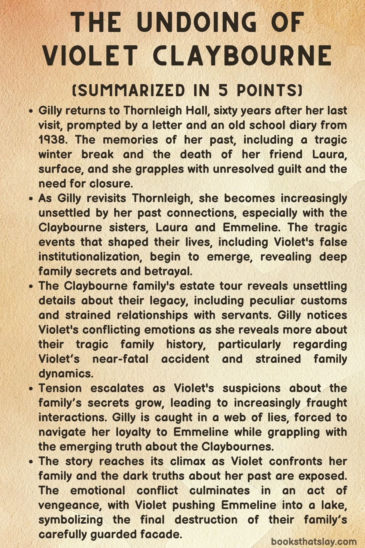 The Undoing of Violet Claybourne Summary