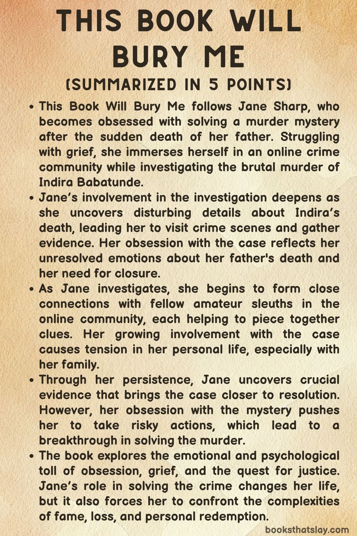 This Book Will Bury Me Summary