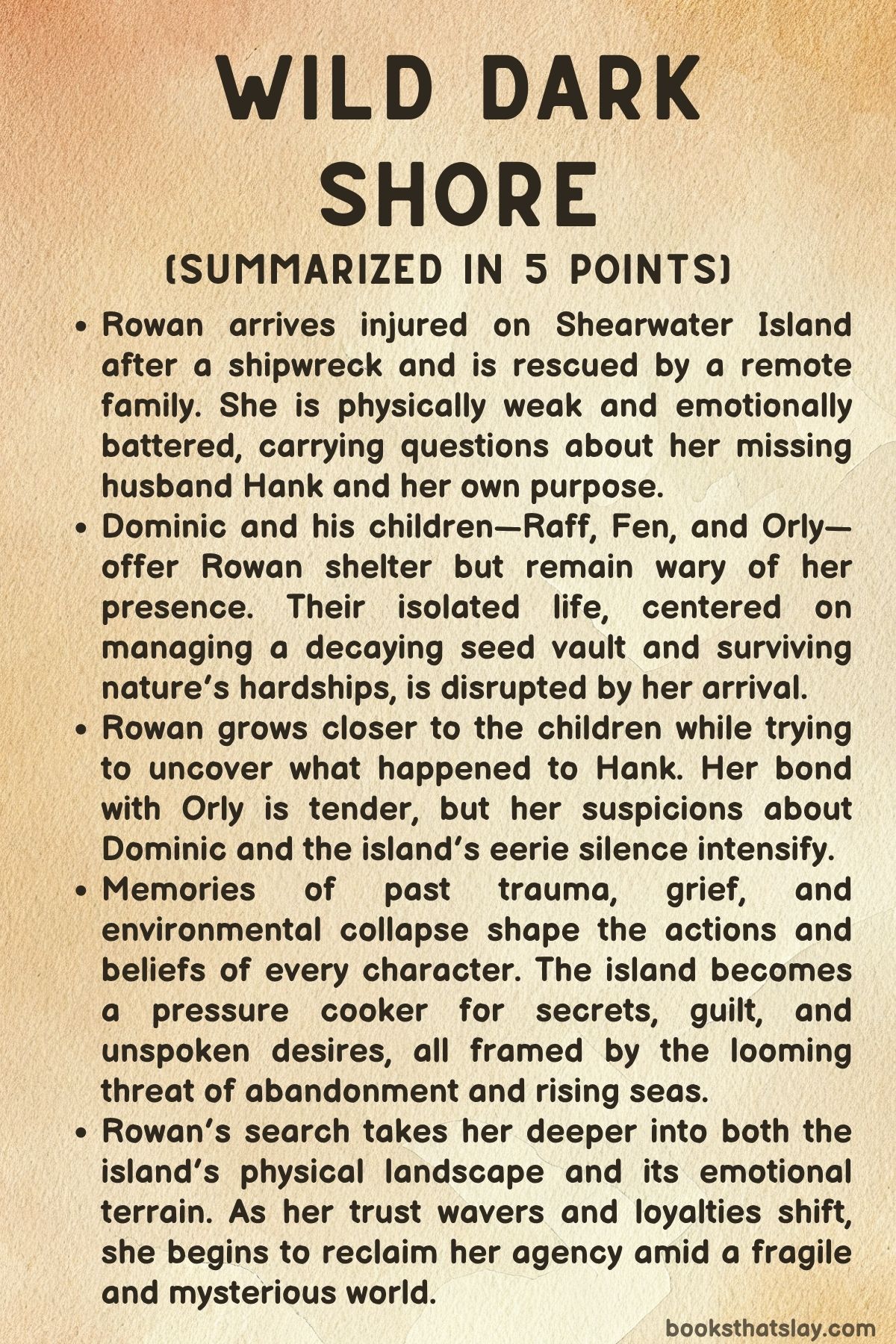 Wild Dark Shore Summary