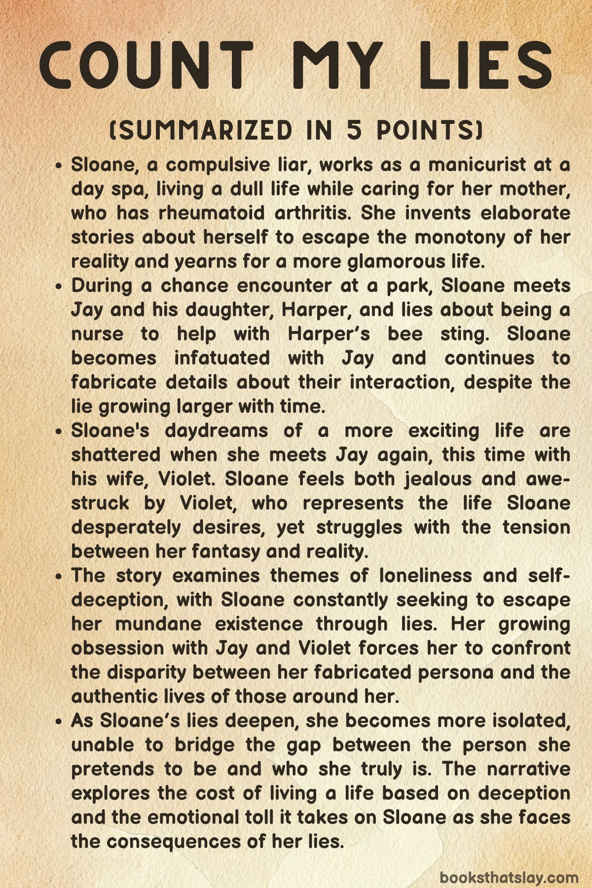 Count my Lies Summary