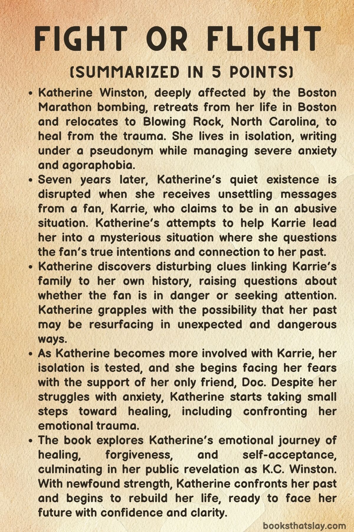 Fight or Flight Summary, Characters and Themes
