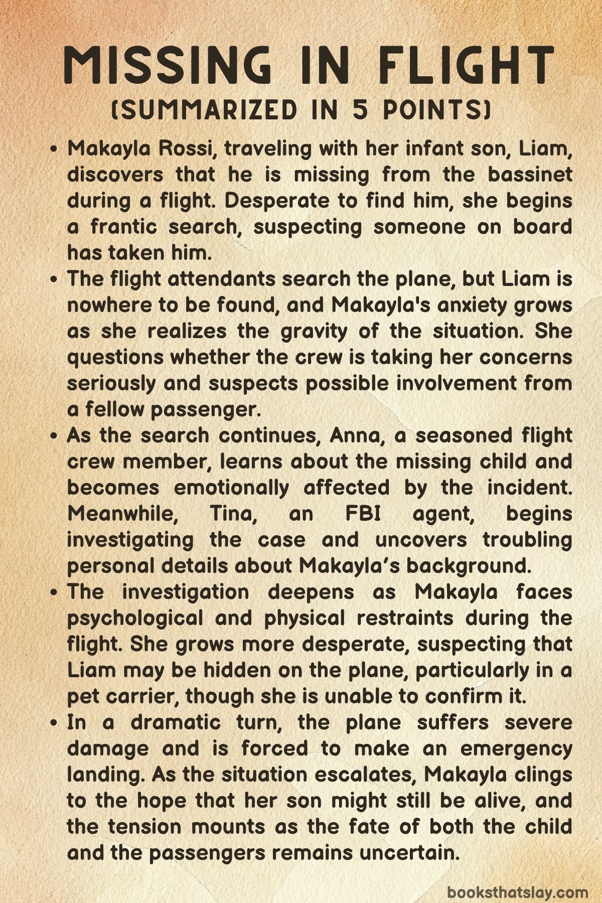 Missing in Flight by Audrey J. Cole Summary