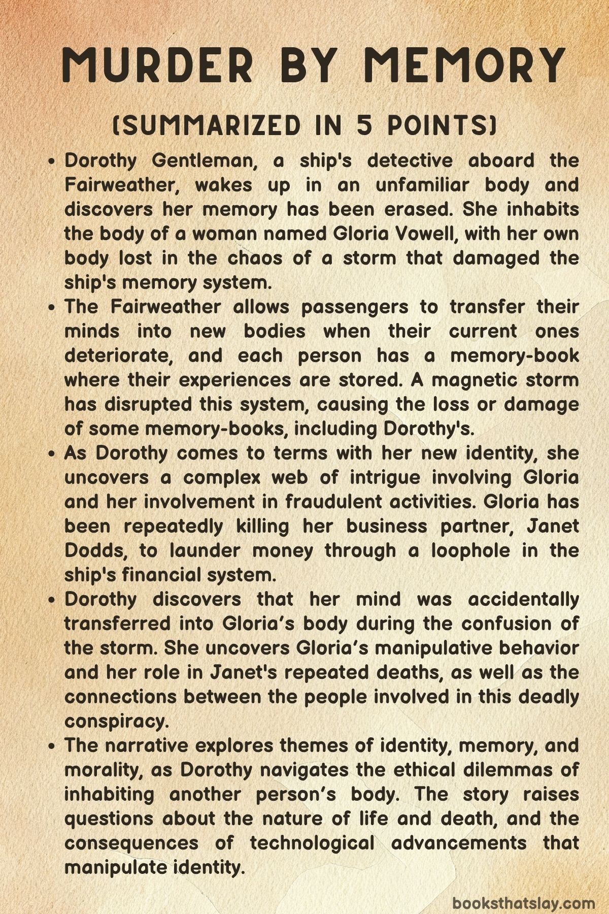 Murder by Memory Summary