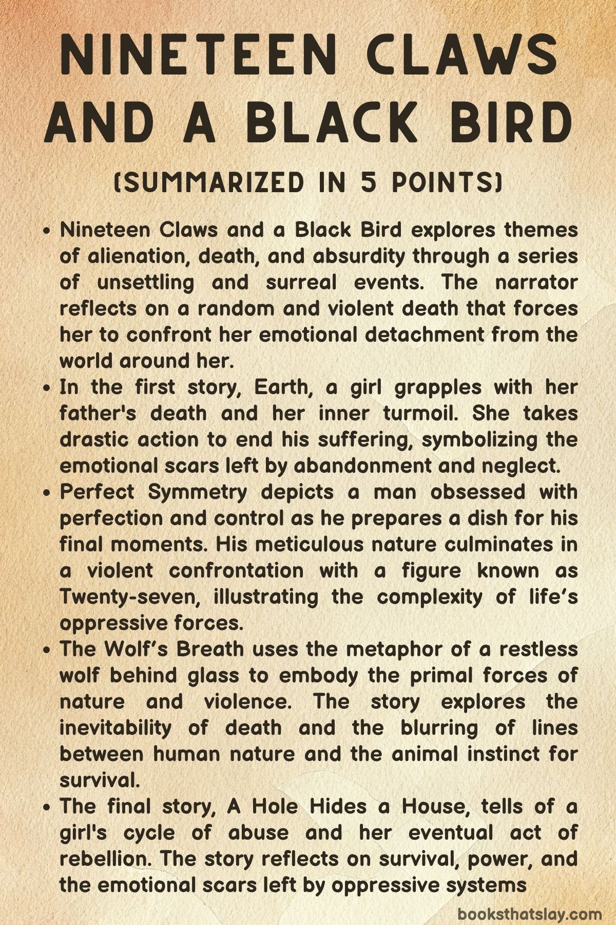 Nineteen Claws and a Black Bird Summary