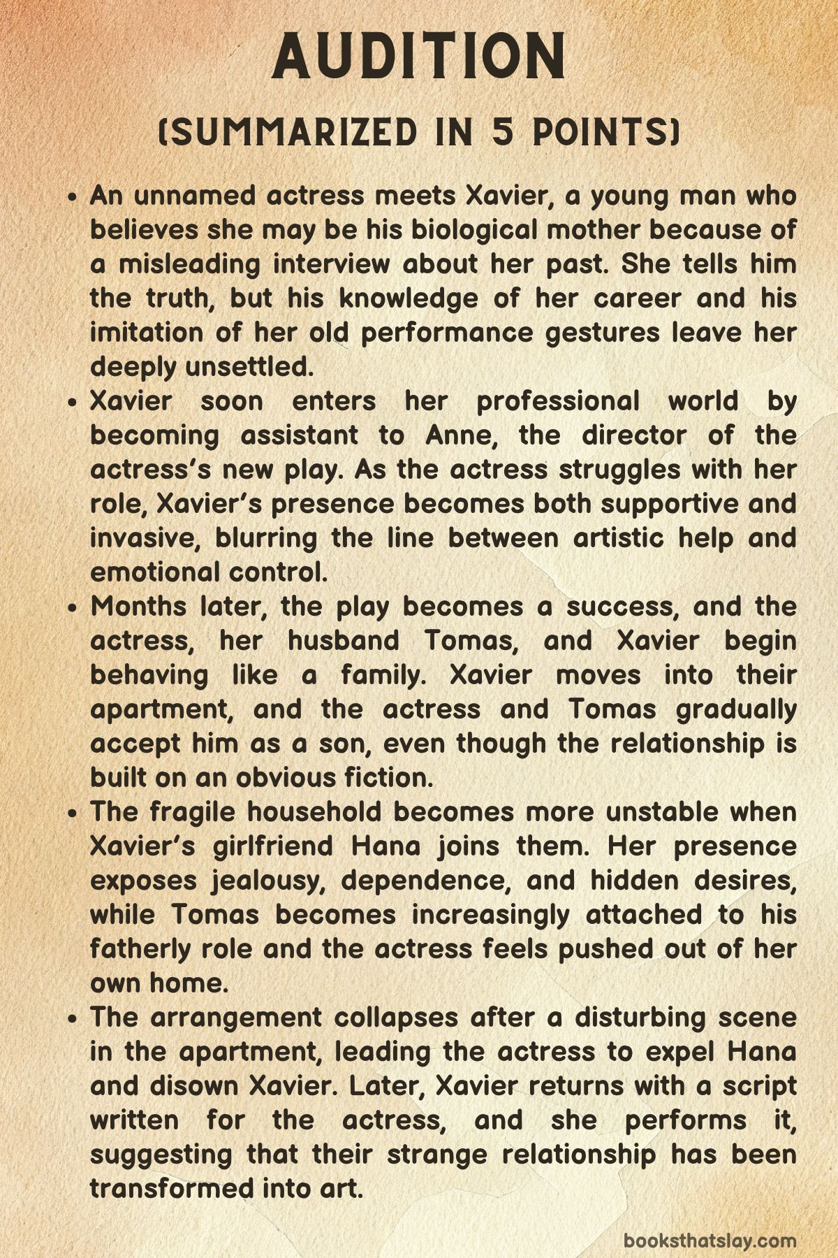 Audition by Katie Kitamura Summary