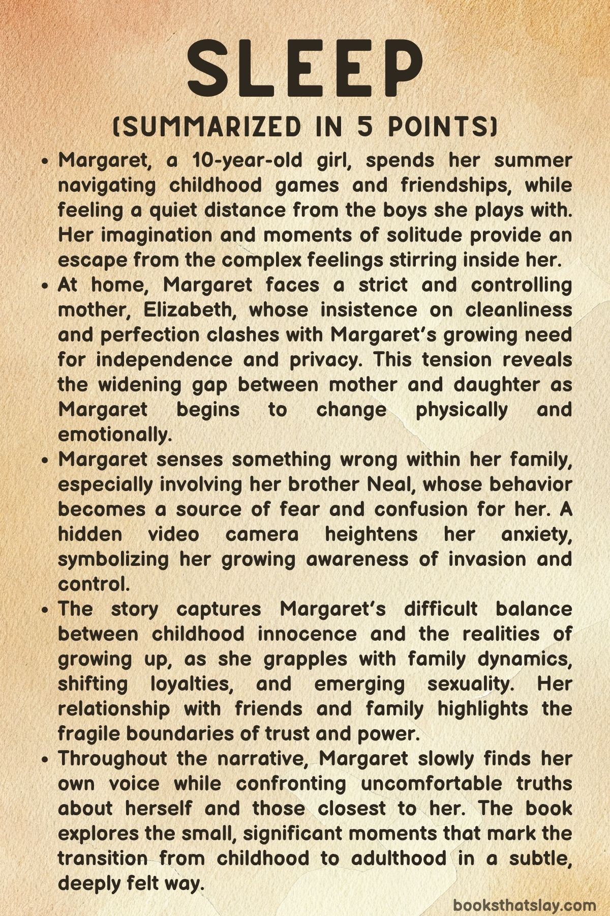 Sleep by Honor Jones Summary