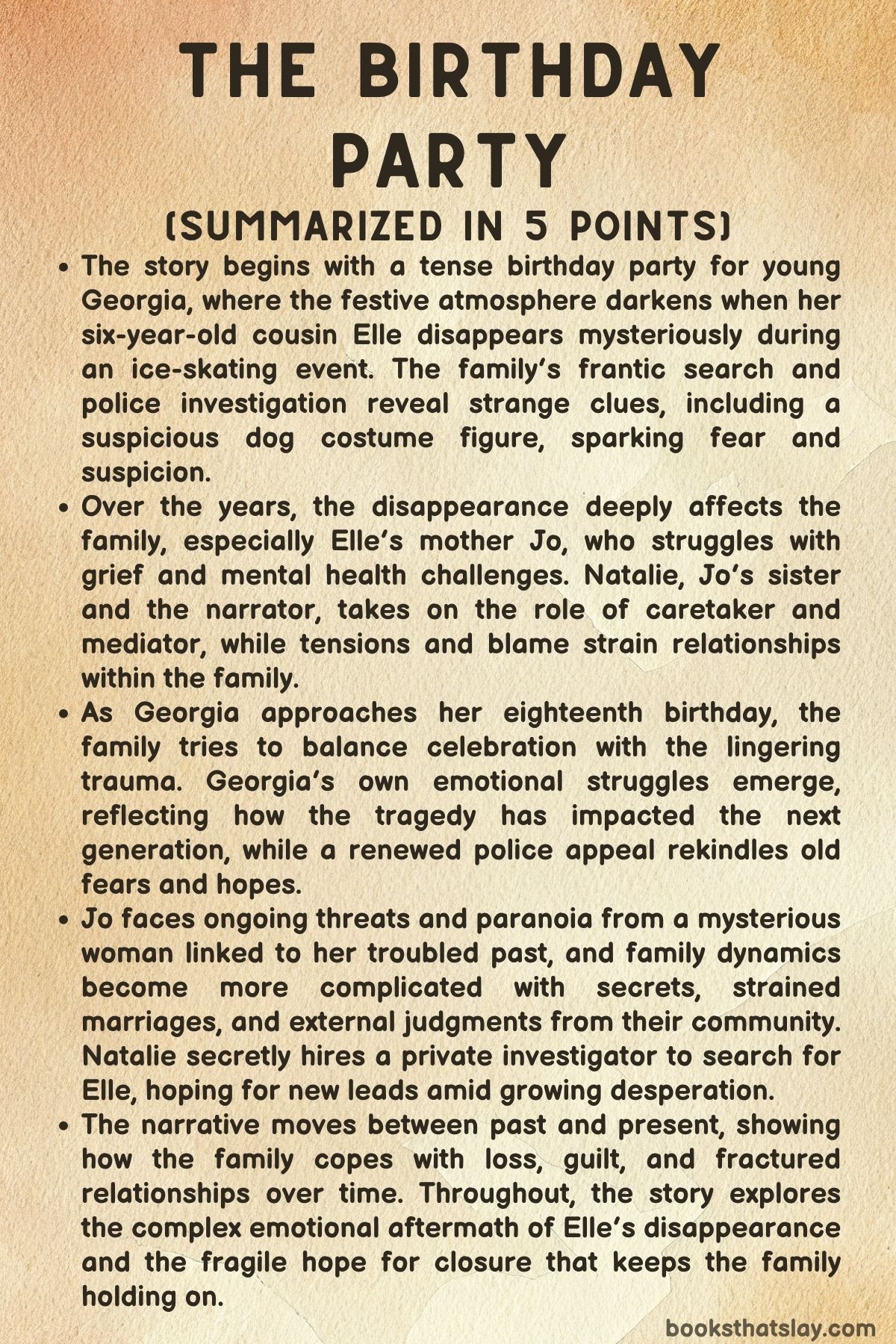 The Birthday Party by Shalini Boland Summary