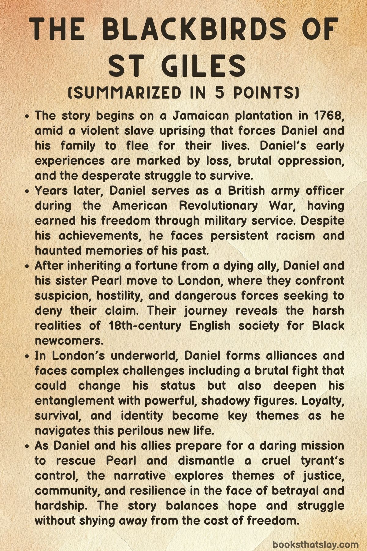 The Blackbirds of St. Giles Summary