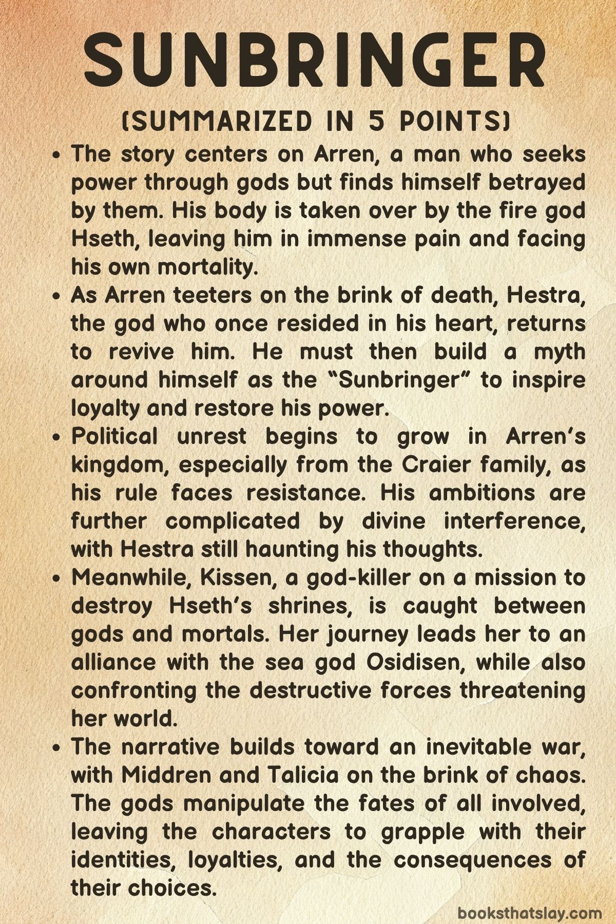 Sunbringer by Hannah Kaner Summary