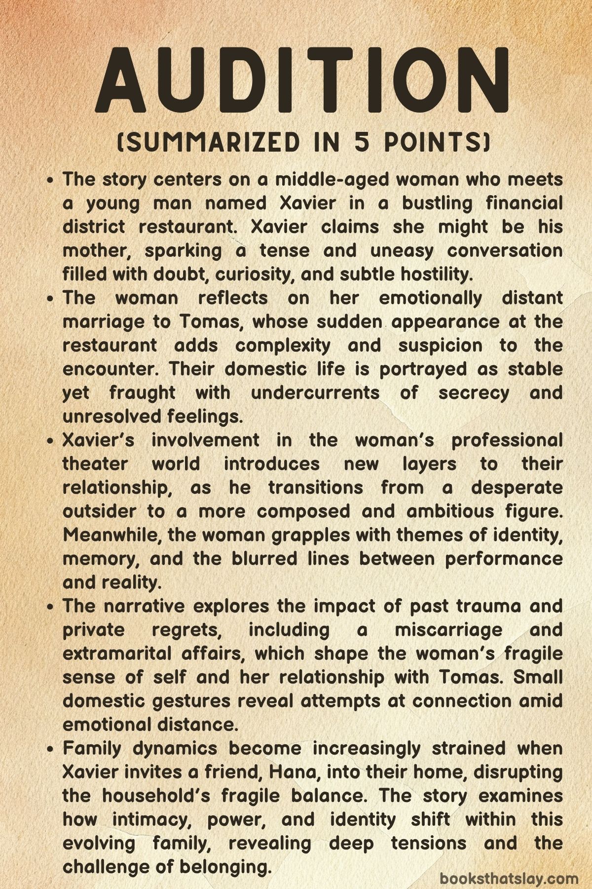 Audition by Katie Kitamura Summary