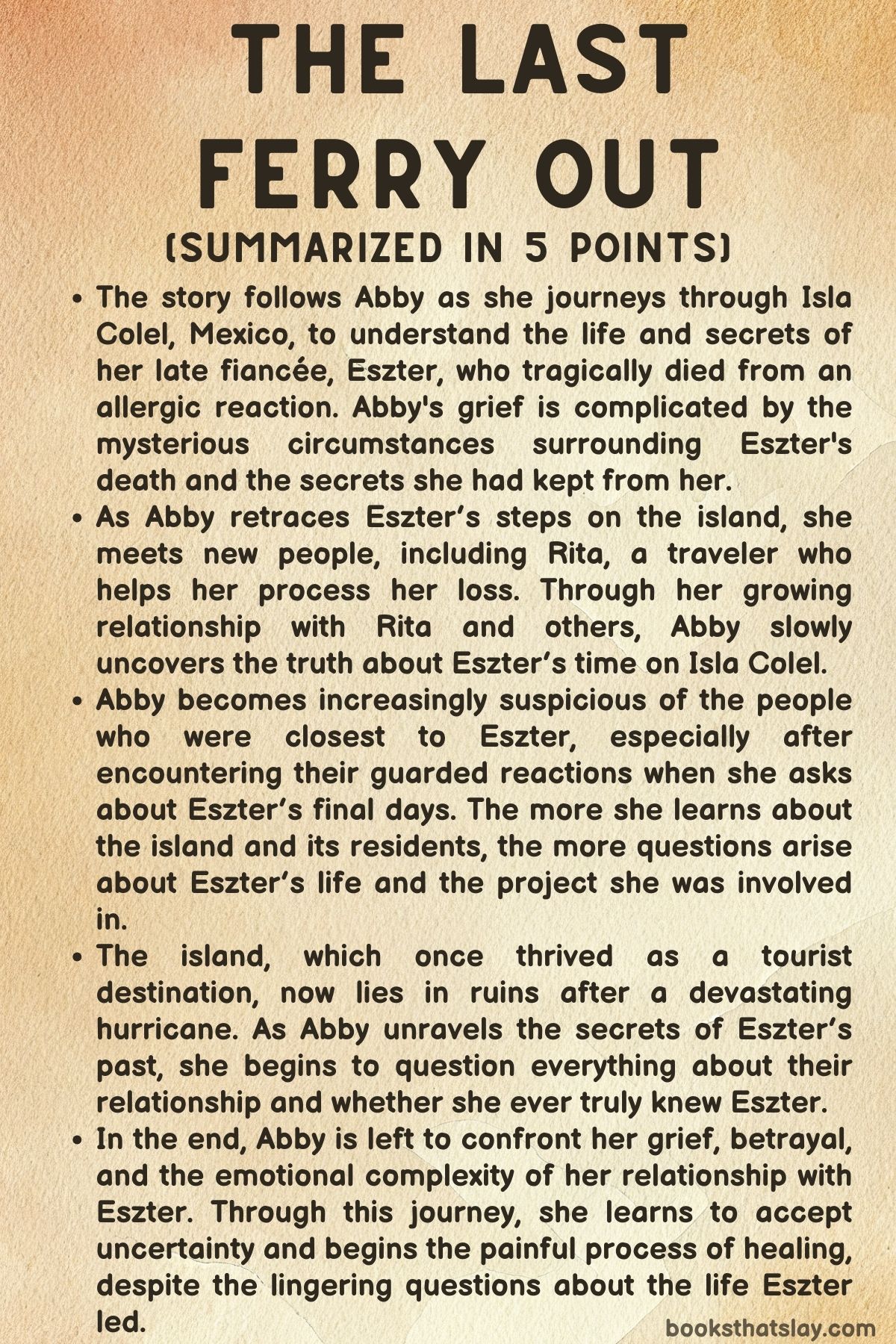 The Last Ferry Out Summary