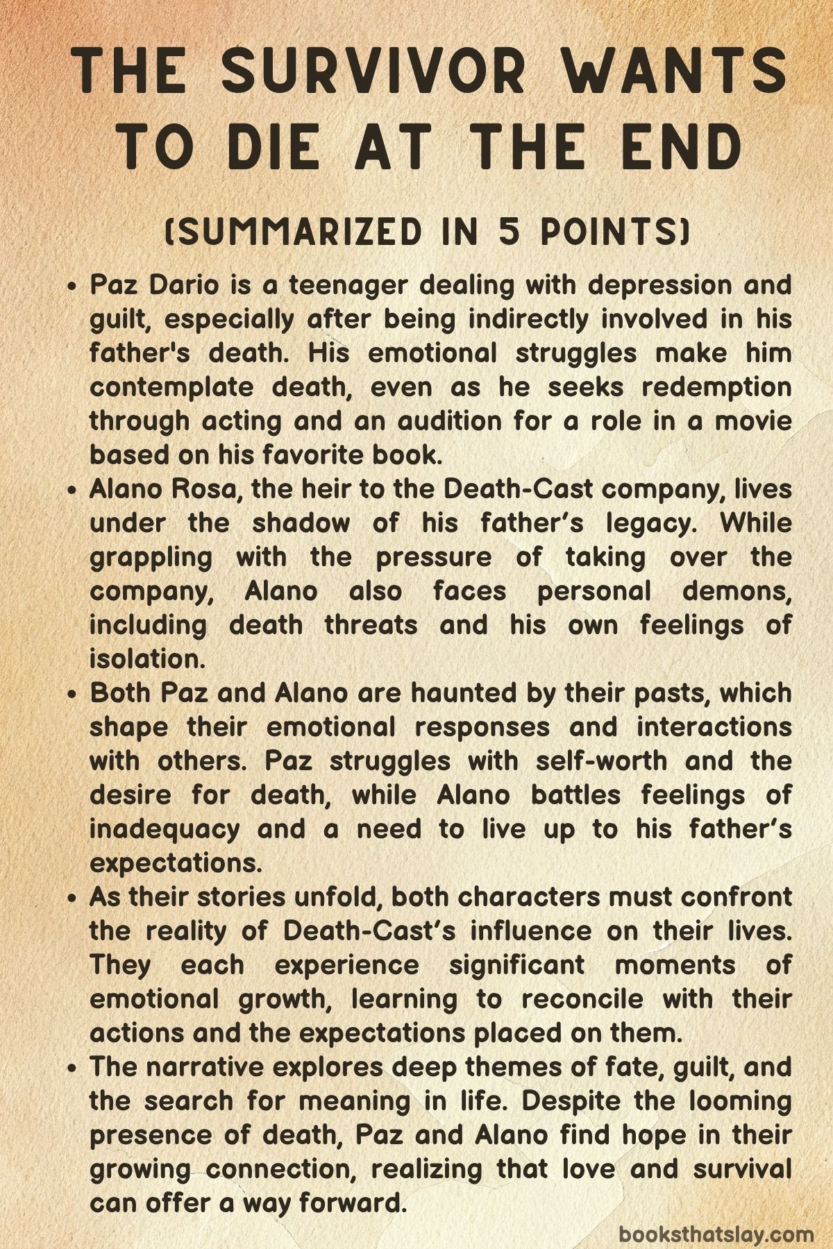 The Survivor Wants to Die at the End Summary