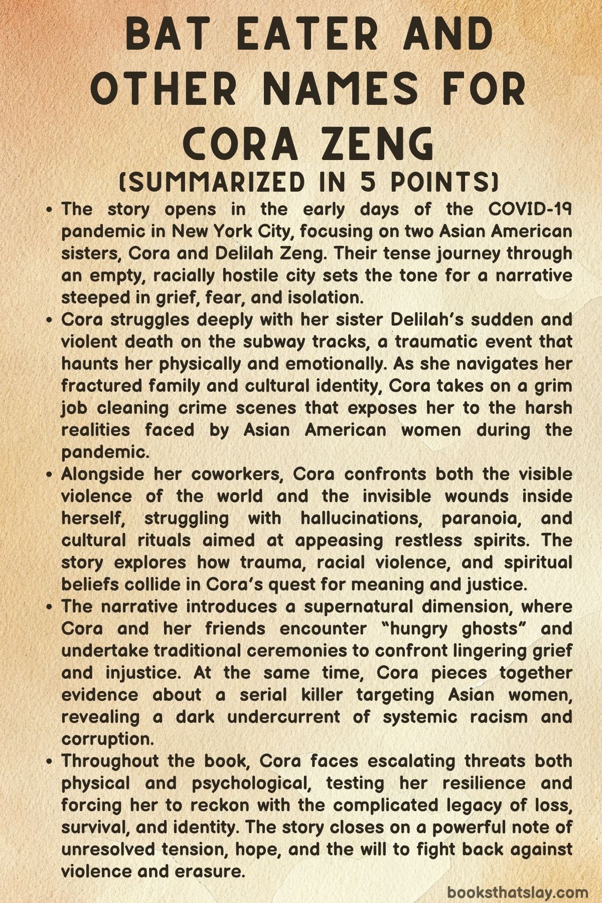 Bat Eater and Other Names for Cora Zeng Summary