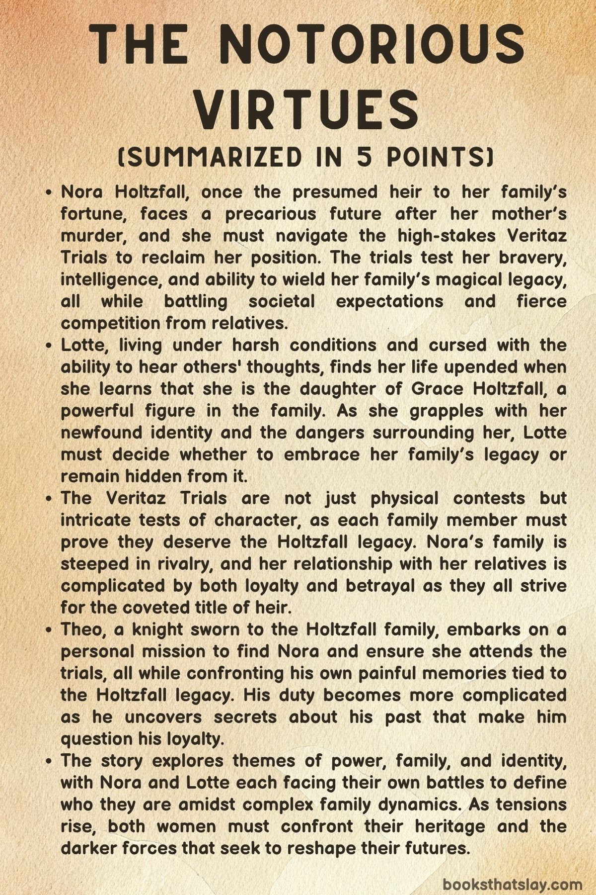 the notorious virtues summary