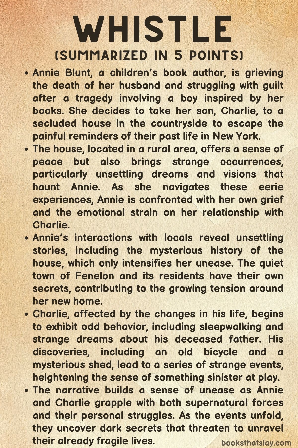 Whistle by Linwood Barclay Summary