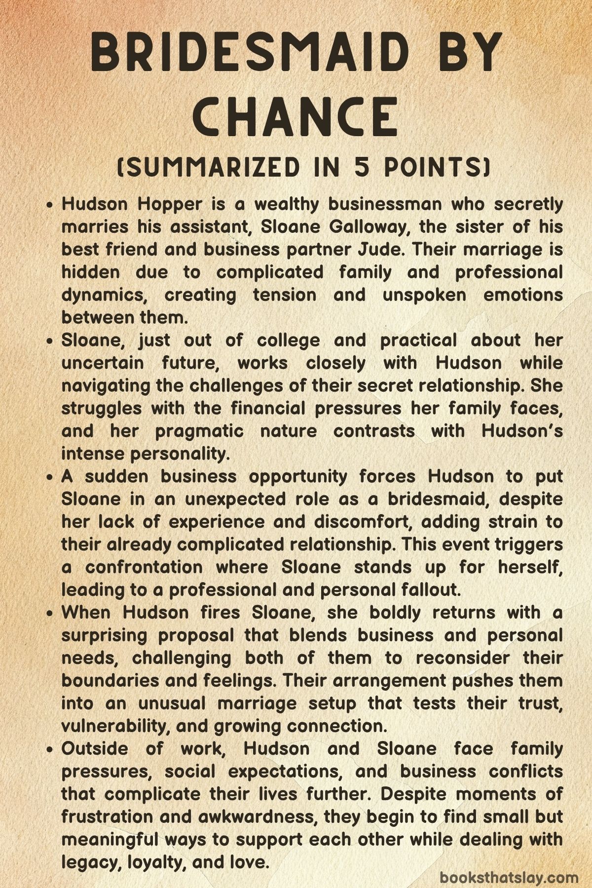 Bridesmaid By Chance Summary