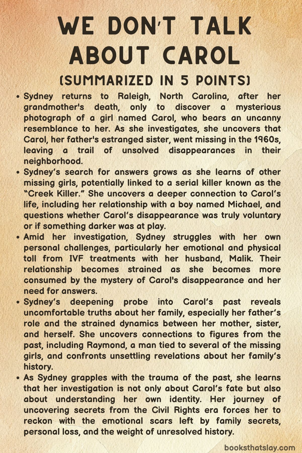 We Don’t Talk About Carol Summary