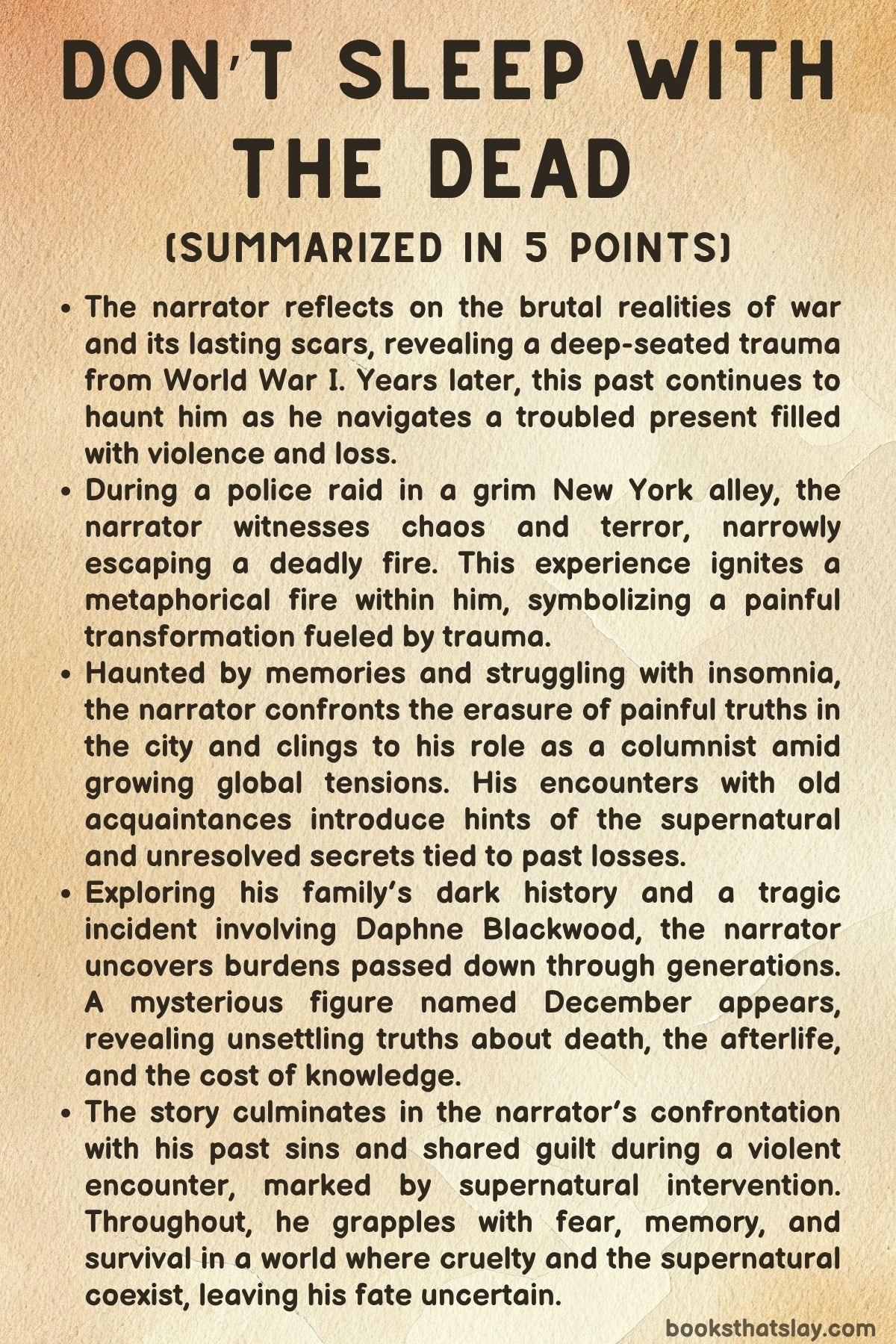 Don’t Sleep With The Dead Summary