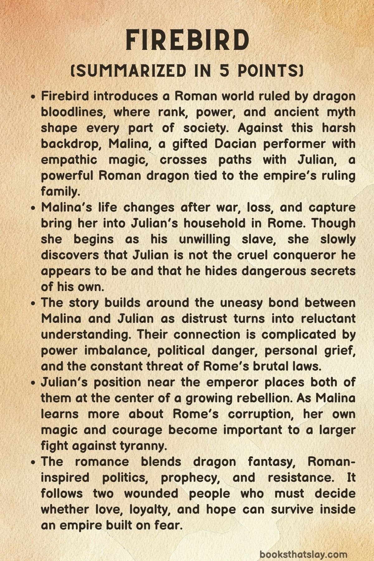 Firebird by Juliette Cross Summary