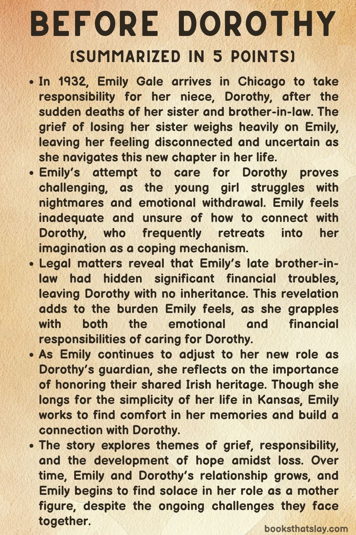 Before Dorothy by Hazel Gaynor Summary