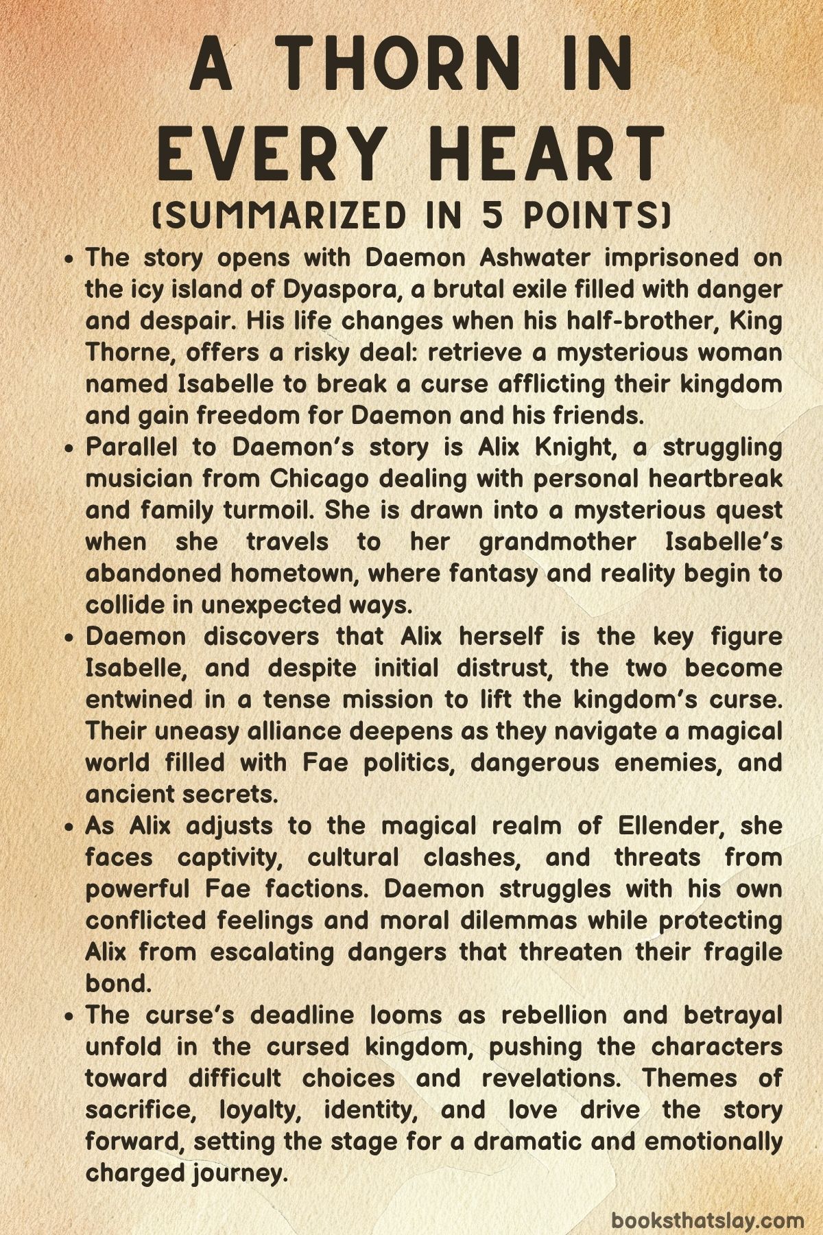 A Thorn in Every Heart Summary