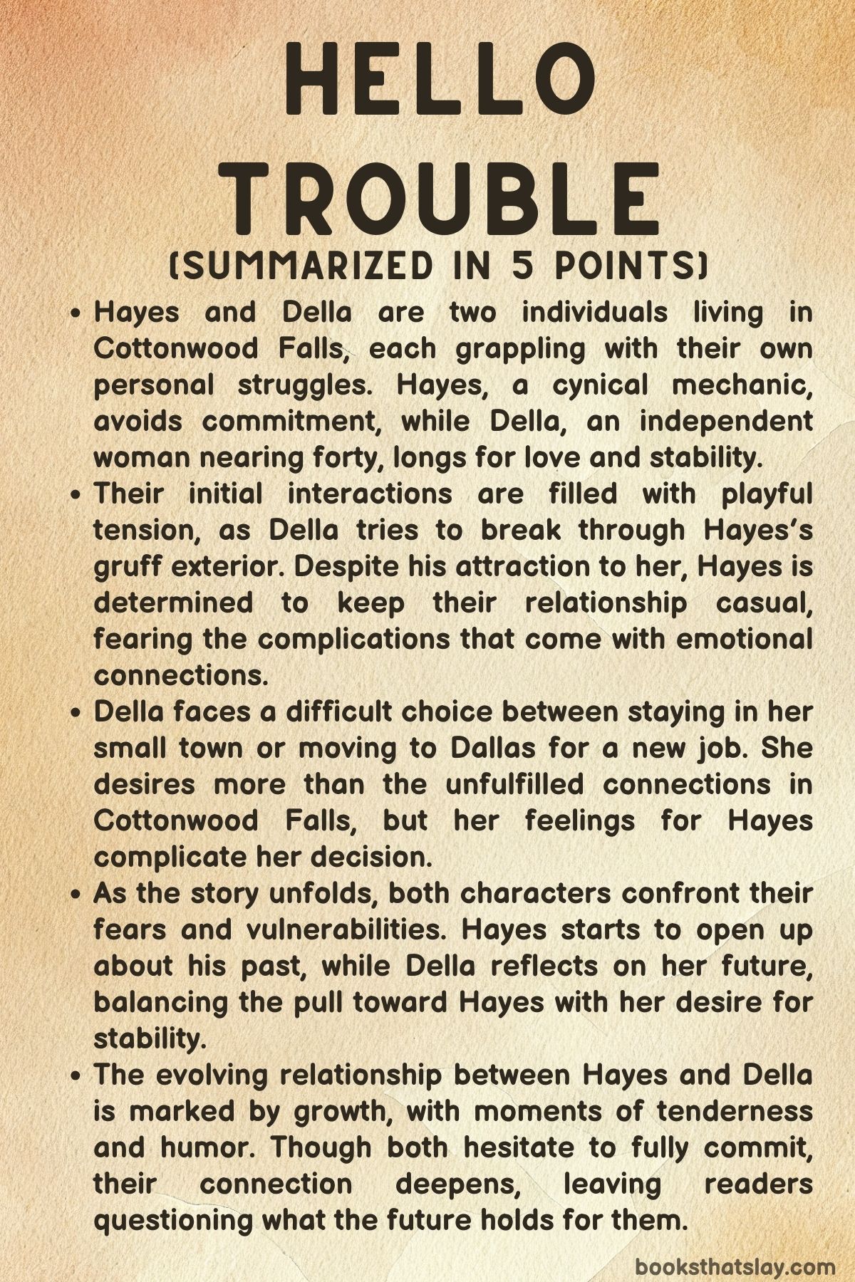 Hello Trouble by Kelsie Hoss Summary, Characters and Themes