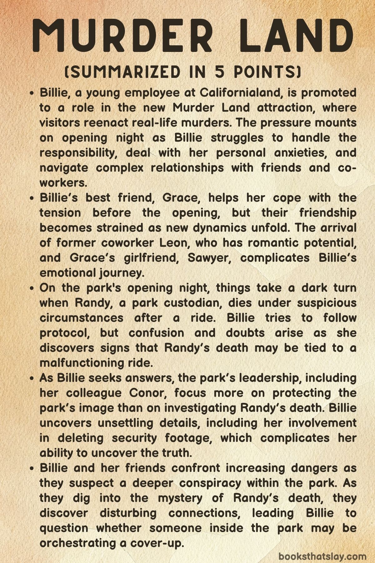 Murder Land by Carlyn Greenwald Summary