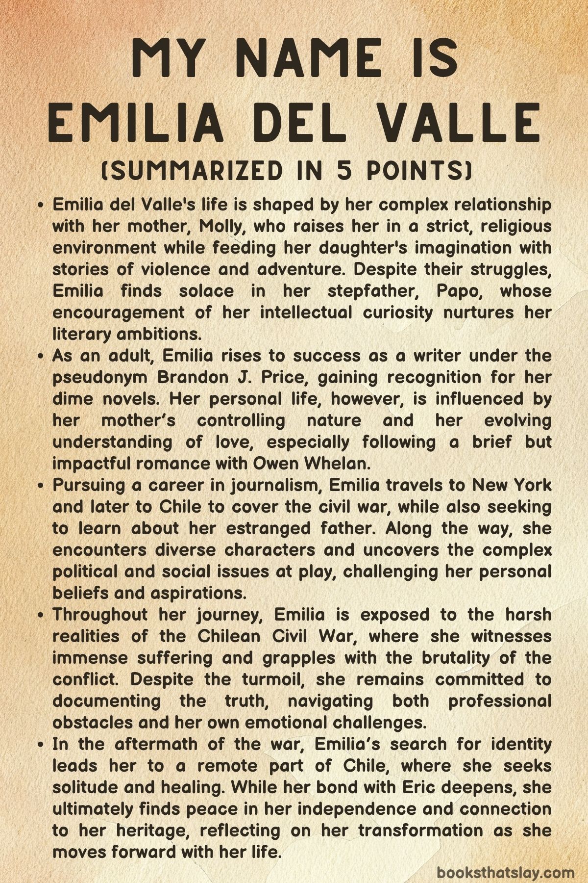My Name Is Emilia del Valle Summary