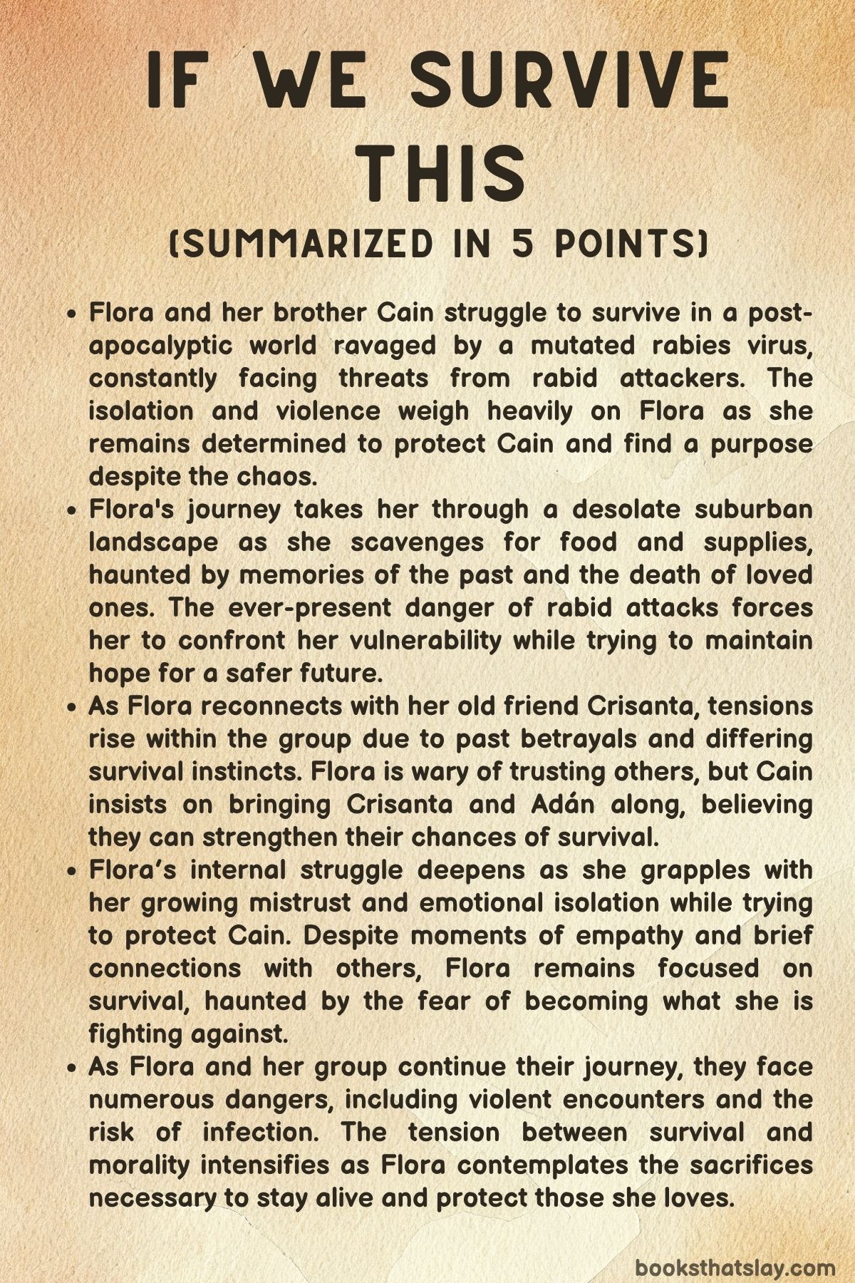 If We Survive This Summary, Characters and Themes
