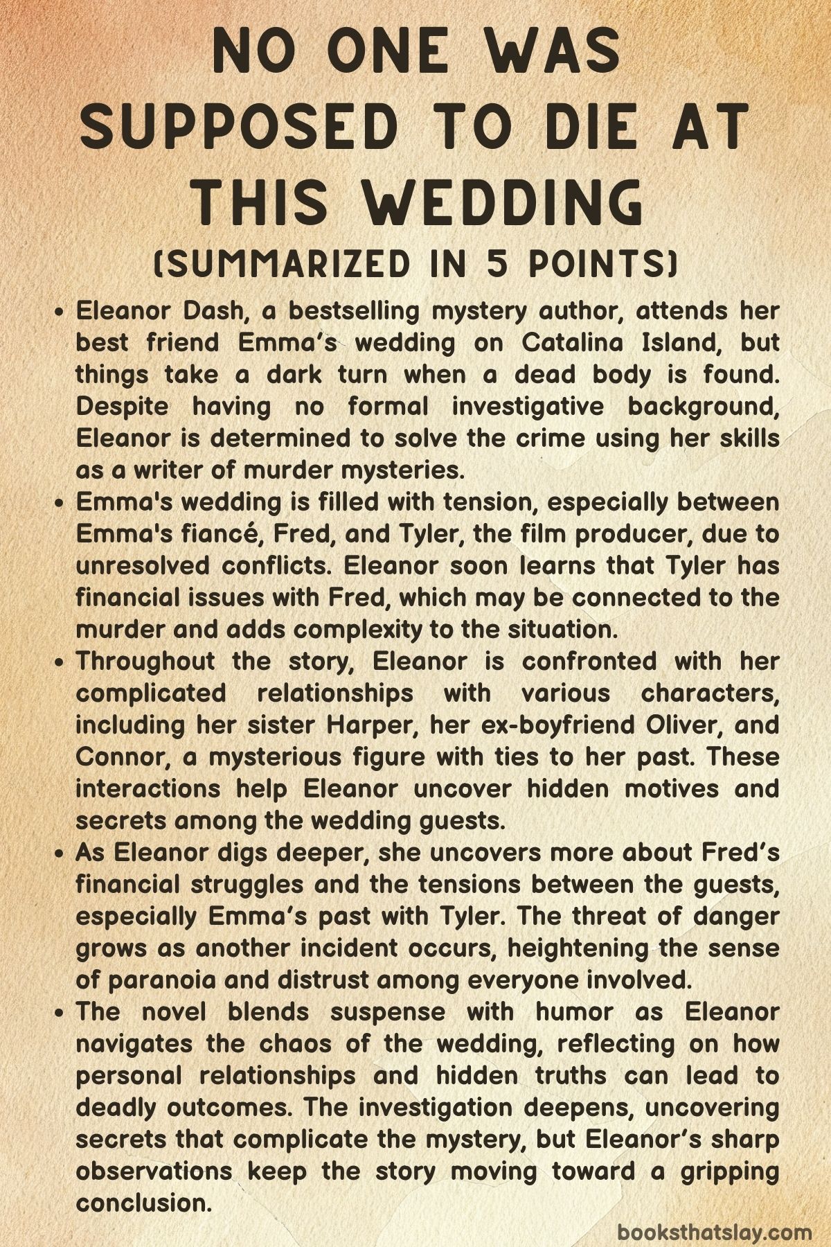 No One Was Supposed to Die at This Wedding Summary