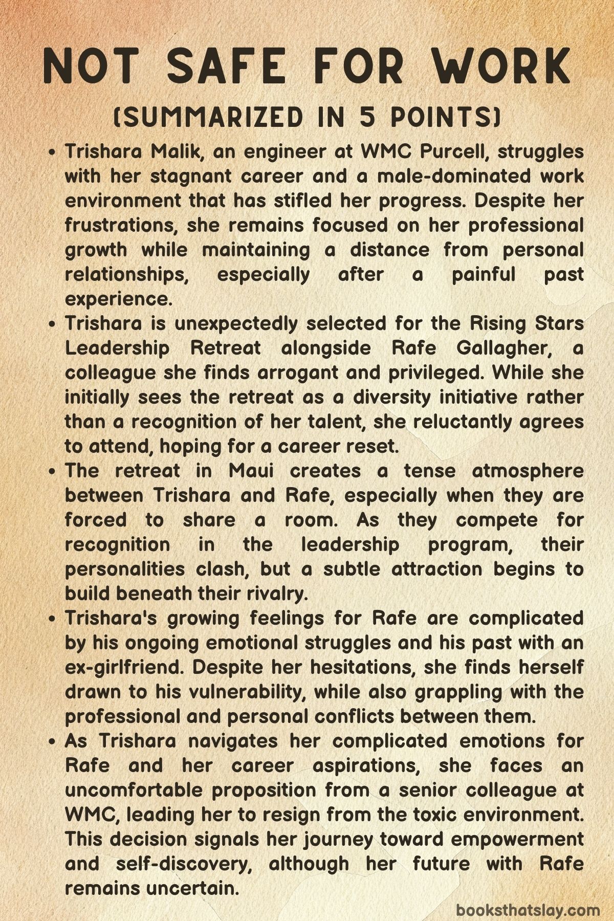 Not Safe For Work by Nisha J Tuli Summary