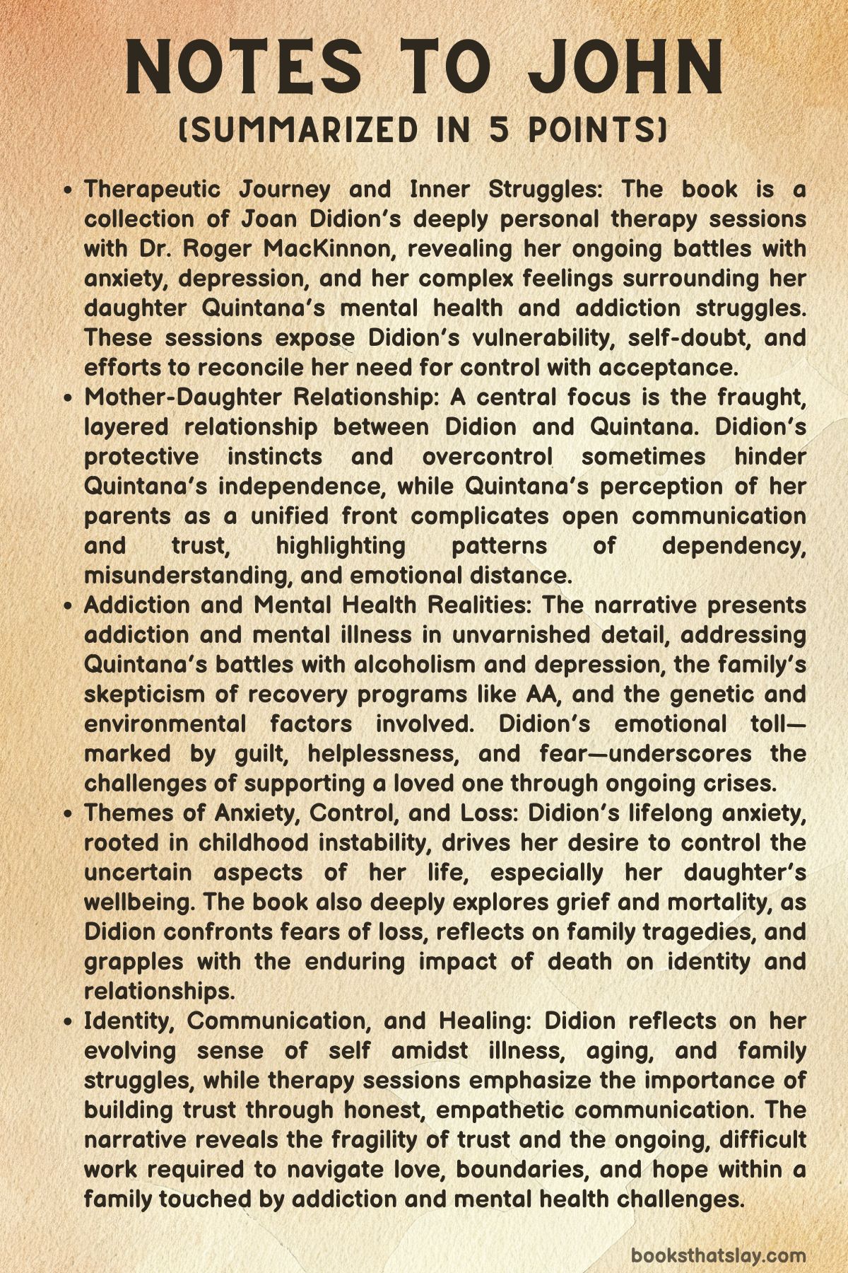 Notes To John Summary