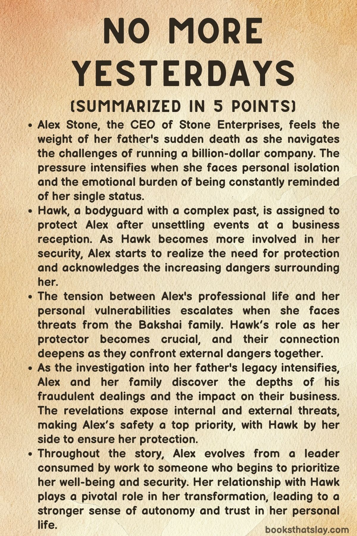No More Yesterdays Summary